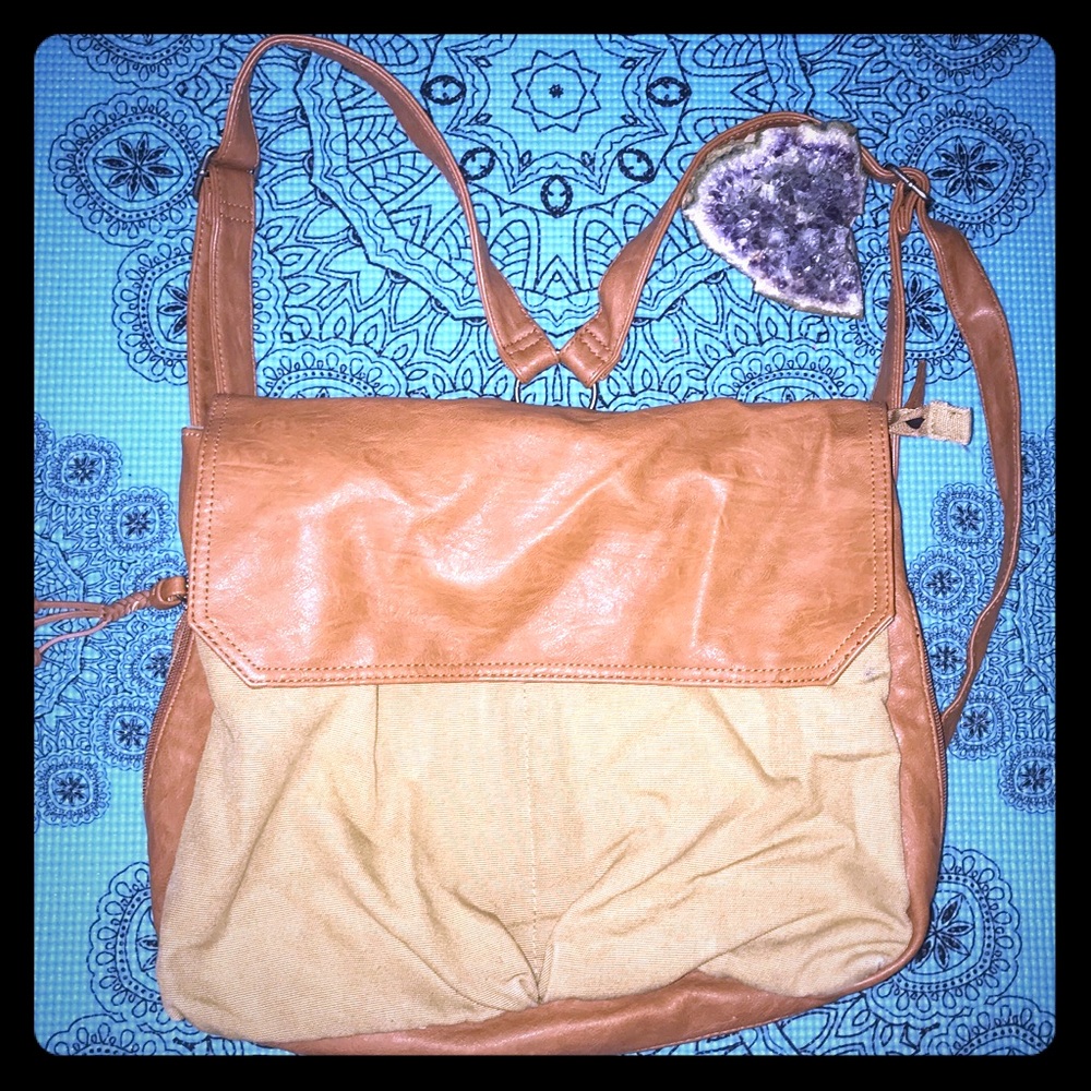 🦋 Backpack*** brown Leather/canvas 🔥